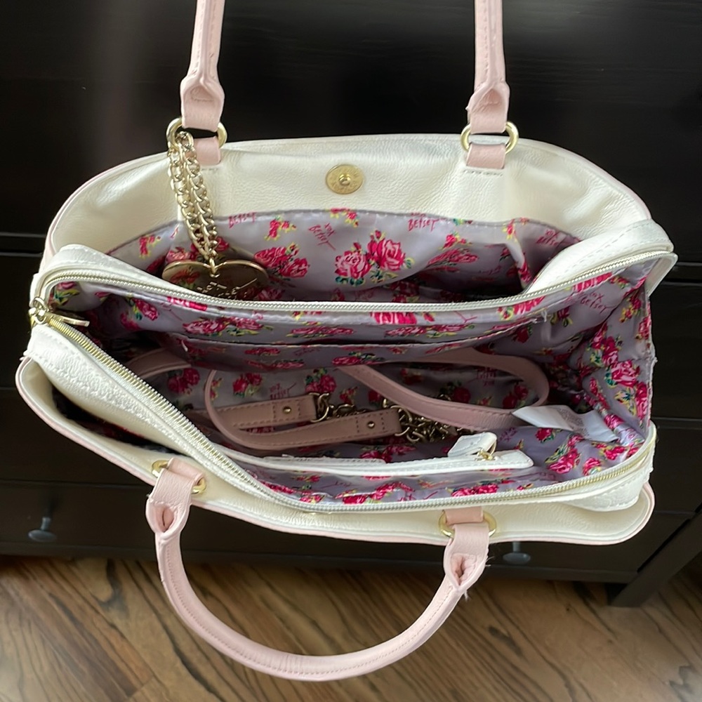 Betsey Johnson Floral Satchel Bag - Die Cut Rose - Picture 3 of 6